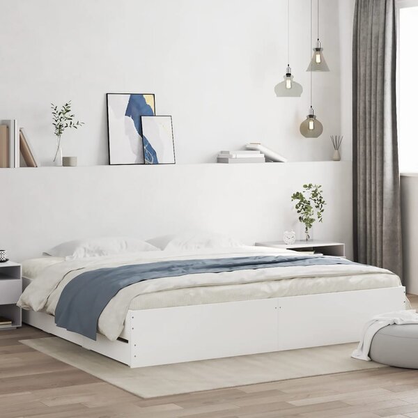 Rám postele se zásuvkami bílý 160 x 200 cm kompozitní dřevo 3207259
