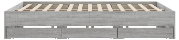 Rám postele se zásuvkami šedý sonoma 200 x 200 cm kompozit 3207250