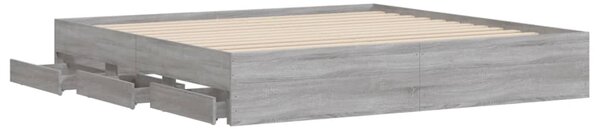 Rám postele se zásuvkami šedý sonoma 200 x 200 cm kompozit 3207250