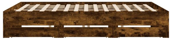 Rám postele se zásuvkami kouřový dub 160 x 200 cm kompozit 3207263