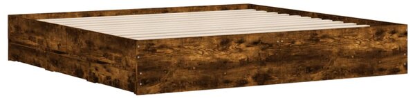 Rám postele se zásuvkami kouřový dub 160 x 200 cm kompozit 3207263