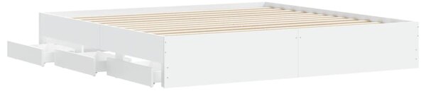 Rám postele se zásuvkami bílý 160 x 200 cm kompozitní dřevo 3207259