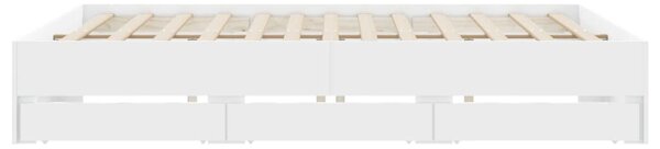 Rám postele se zásuvkami bílý 160 x 200 cm kompozitní dřevo 3207259