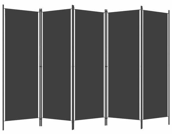 5dílný paraván černý 250 x 180 cm 320726