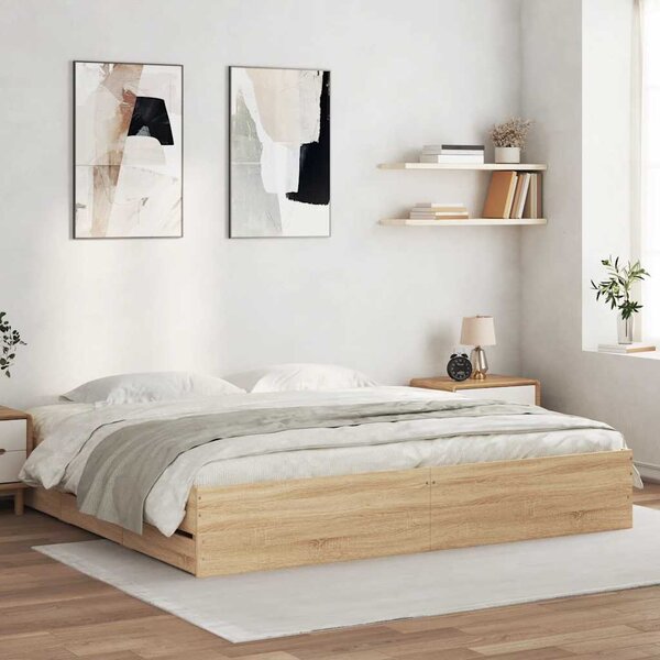 Rám postele se zásuvkami dub sonoma 160x200 cm kompozitní dřevo 3207261
