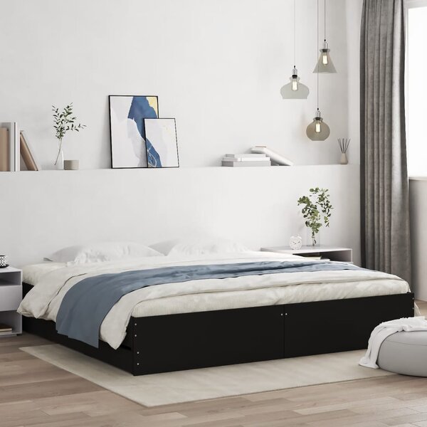 Rám postele se zásuvkami černý 160 x 200 cm kompozitní dřevo 3207260