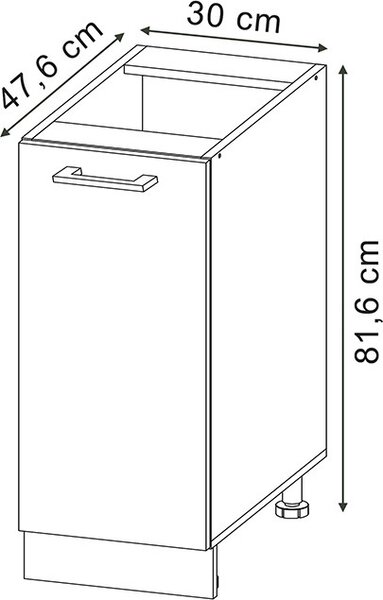 Lékárničková skříňka Vicco R-Line Ušlechtilá šedá 30 cm PD Mramor, Model 54044