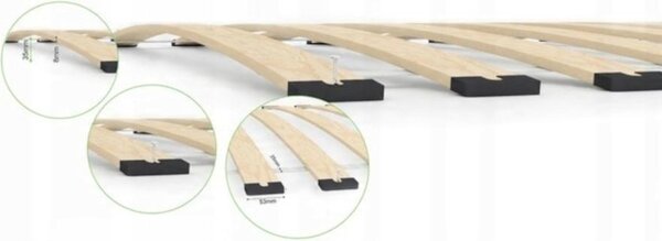 E-stelaze Lamelový Rošt do postele 70x140 cm 11 pružných lamel 95kg ventilace stabilní