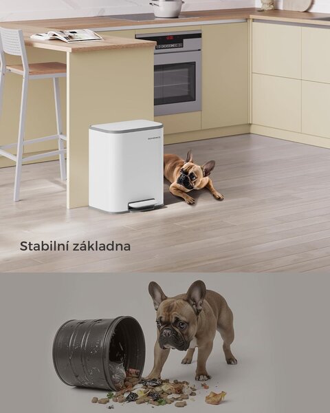SONGMICS Odpadkový koš NARDE 20 L bílý