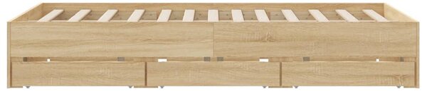 Rám postele se zásuvkami dub sonoma 140x190 cm kompozitní dřevo 3207303