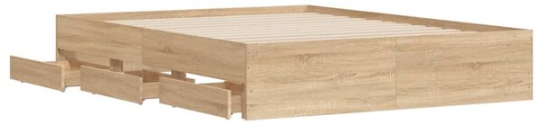 Rám postele se zásuvkami dub sonoma 140x190 cm kompozitní dřevo 3207303