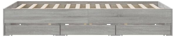Rám postele se zásuvkami šedý sonoma 150 x 200 cm kompozit 3207271
