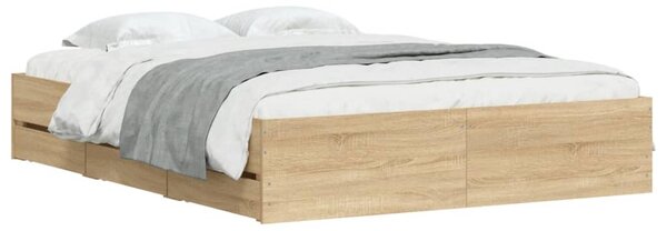 Rám postele se zásuvkami dub sonoma 140x190 cm kompozitní dřevo 3207303