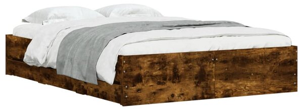 Rám postele se zásuvkami kouřový dub 135 x 190 cm kompozit 3207312