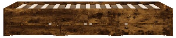Rám postele se zásuvkami kouřový dub 135 x 190 cm kompozit 3207312