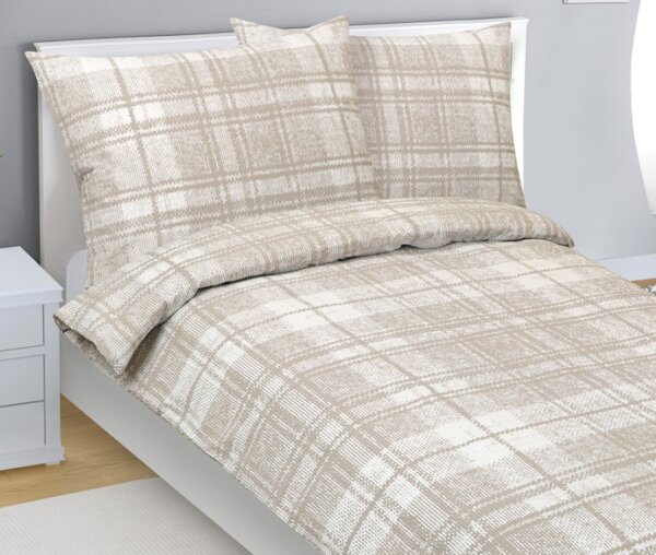 Bellatex Povlečení krepové Dlaždice Béžová,Bílá rozměr 140x200, 70x90 cm