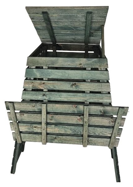 Dřevěný kompostér 1040 L pyramida, zelený