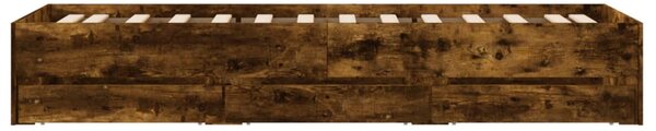 Rám postele se zásuvkami kouřový dub 75x190 cm kompozitní dřevo 3207333