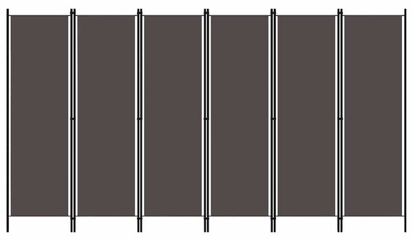 6dílný paraván antracitový 300 x 180 cm 320729