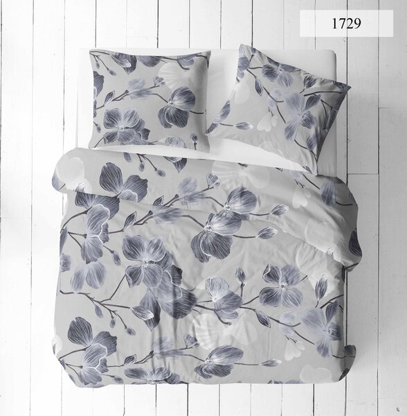 Bavlněná látka 100% bavlny, 125 g/m², šíře 160 cm, kytičky na šedém