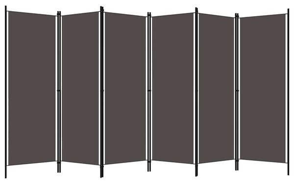 6dílný paraván antracitový 300 x 180 cm 320729