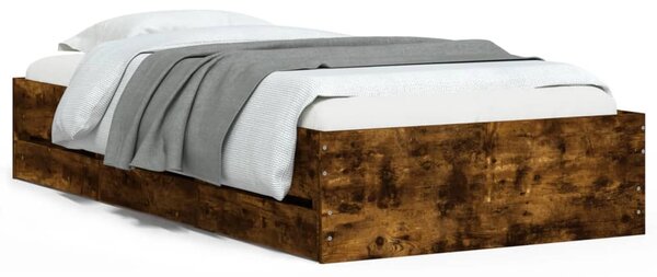 Rám postele se zásuvkami kouřový dub 75x190 cm kompozitní dřevo 3207333