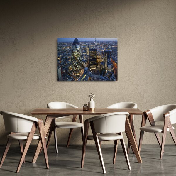 Skleněný obraz - Večerní panorama Londýna (70x50 cm)