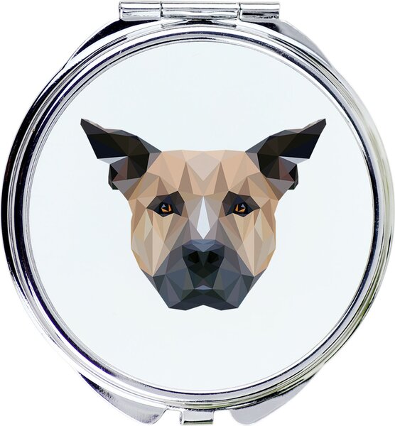 Staffordshire Bull Terrier, Staffordshire Bullterrier – Zrcadlo od značky Art-Dog s fotografií a geometrickým vzorem