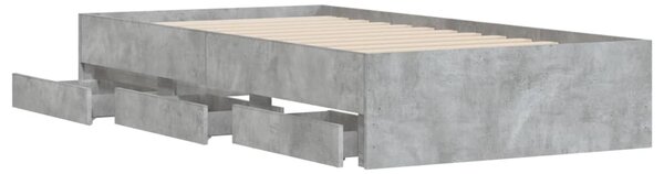 Rám postele se zásuvkami betonově šedý 75 x 190 cm kompozit 3207332