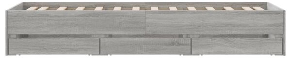 Rám postele se zásuvkami šedý sonoma 75x190 cm kompozitní dřevo 3207334