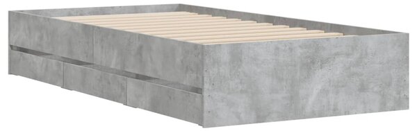 Rám postele se zásuvkami betonově šedý 75 x 190 cm kompozit 3207332