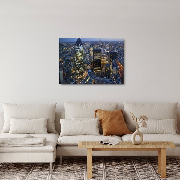 Skleněný obraz - Večerní panorama Londýna (70x50 cm)