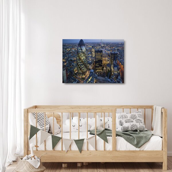 Skleněný obraz - Večerní panorama Londýna (70x50 cm)