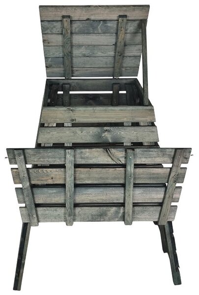 Dřevěný kompostér pyramida 430 l – česká výroba, zelený