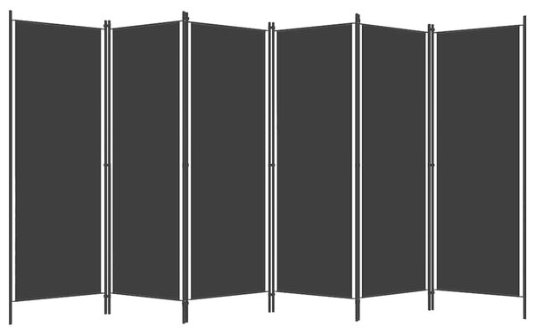 6dílný paraván černý 300 x 180 cm 320730