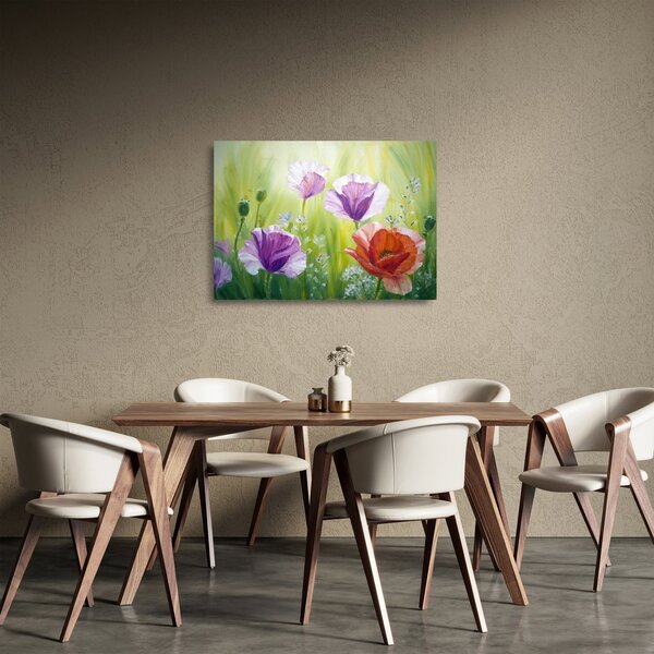 Skleněný obraz - Vlčí máky (70x50 cm)