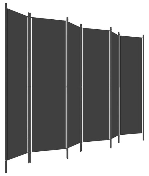 6dílný paraván černý 300 x 180 cm 320730
