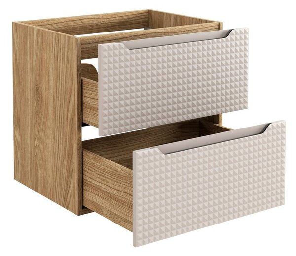 Comad Koupelnová sestava Luxor Beige s deskou, umyvadly a skříňkami 160 cm béžová/dub olejovaný