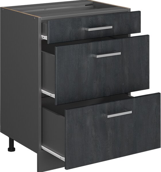 Spodní skříňka kuchyňské linky Vicco R-Line Černý beton 60 cm bez pracovní desky, Model 47597