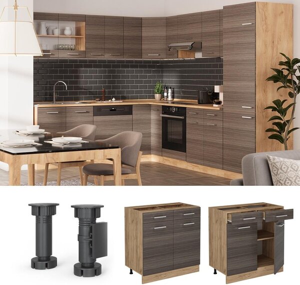 Spodní skříňka kuchyňské linky Vicco R-Line Ušlechtilá šedá 80 cm , PD Antracit, Model 53852