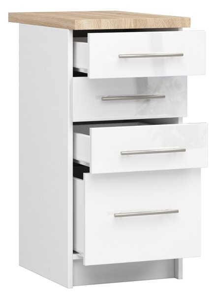AKORD Furniture Factory KS0POLIBIABIAPOL016, Bílá, 16 mm, 4 zásuvka/zásuvek, 460 mm, 400 mm, 850 mm