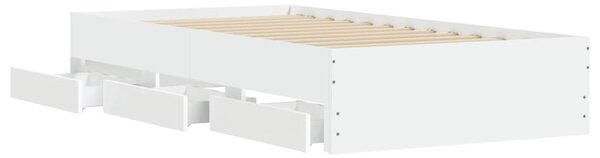 Rám postele se zásuvkami bílý 75 x 190 cm kompozitní dřevo 3207329