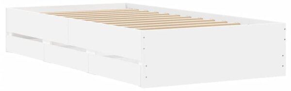Rám postele se zásuvkami bílý 75 x 190 cm kompozitní dřevo 3207329