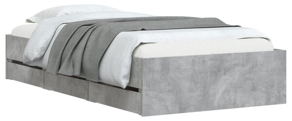 Rám postele se zásuvkami betonově šedý 75 x 190 cm kompozit 3207332
