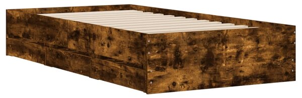 Rám postele se zásuvkami kouřový dub 75x190 cm kompozitní dřevo 3207333