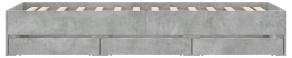 Rám postele se zásuvkami betonově šedý 75 x 190 cm kompozit 3207332