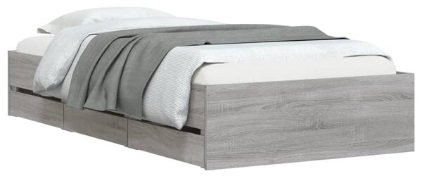 Rám postele se zásuvkami šedý sonoma 75x190 cm kompozitní dřevo 3207334