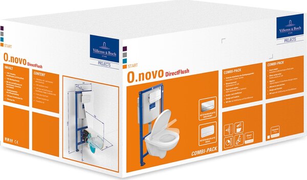 Villeroy&Boch závěsné WC s poklopem ViConnect O.novo 600x800mm Bílá Alpine, 5660D301