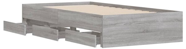 Rám postele se zásuvkami šedý sonoma 75x190 cm kompozitní dřevo 3207334