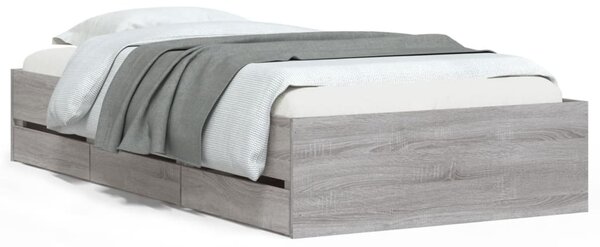 Rám postele se zásuvkami šedý sonoma 75x190 cm kompozitní dřevo 3207334